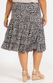 Jupe maille volants imprimé peau de bête