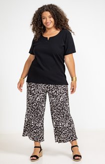 Jupe culotte froissée à imprimé bicolore