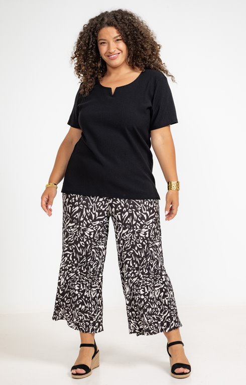 Jupe culotte froissée à imprimé bicolore