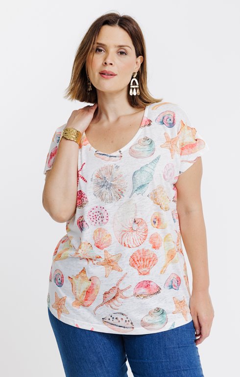 Tee-shirt imprimé coquillages