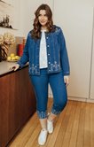 Pantacourt broderie ajourée bas de jambe