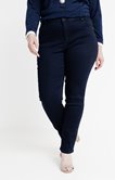 Pantalon droit broderie ceinture lurex