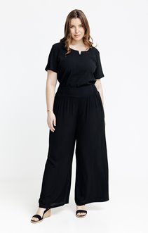 Pantalon large ceinture smock