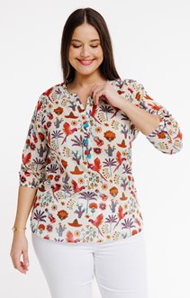 Tunique imprimée en voile de coton