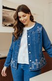 Veste en jean avec broderies