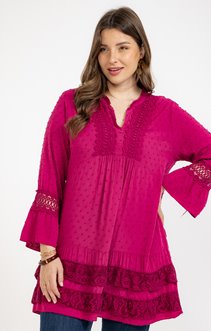 Tunique plumetis avec broderies