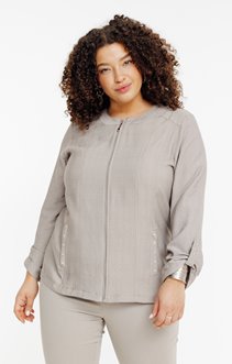 Veste zippée avec col rond