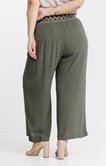 Pantalon large crêpon brodé