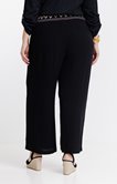 Pantalon large crêpon brodé