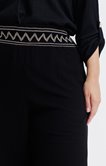 Pantalon large crêpon brodé