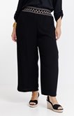 Pantalon large crêpon brodé