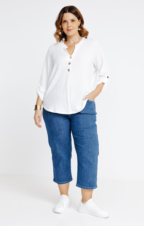 Tregging denim jambe large