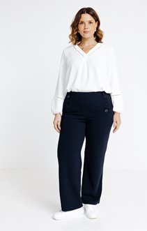 Pantalon large boutons ancre
