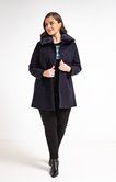 MANTEAU COL FAUSSE FOURRURE
