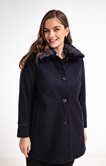 MANTEAU COL FAUSSE FOURRURE