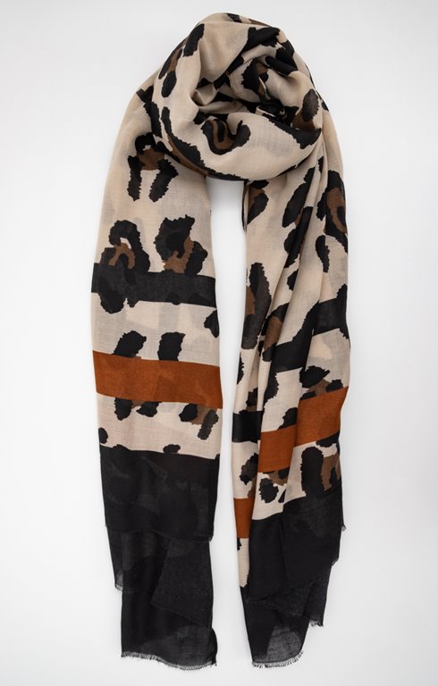 Foulard en twill léopard