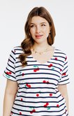 Tee-shirt marinière avec des cerises