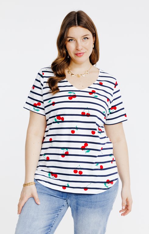 Tee-shirt marinière avec des cerises