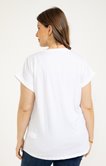 Tee-shirt uni avec borderie corde