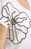 Tee-shirt uni avec borderie corde