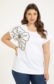 Tee-shirt uni avec borderie corde