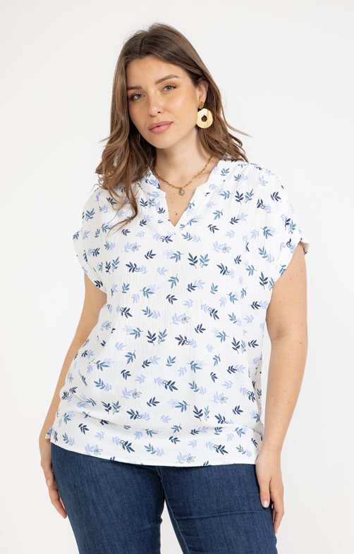 Tee-shirt brodé feuilles