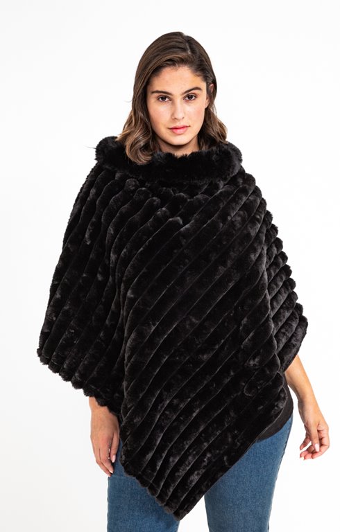 Poncho fausse fourrure