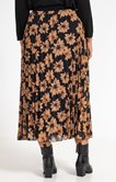 Jupe plissée soleil fleurs safran