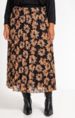 Jupe plissée soleil fleurs safran