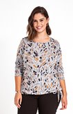 Pull léger imprimé avec strass et liens