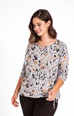 Pull léger imprimé avec strass et liens