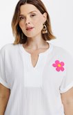 Tee-shirt avec patchs fleurs