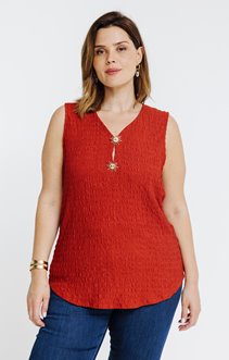 Débardeur uni avec boutons soleil