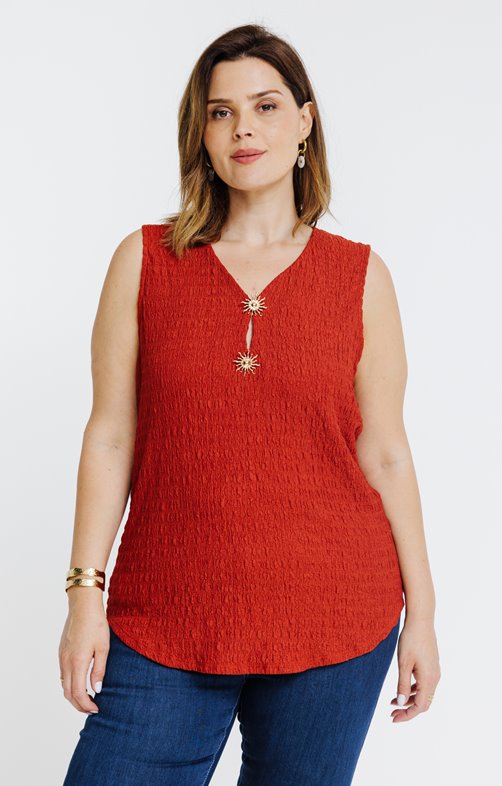 Débardeur uni avec boutons fantaisies