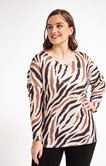 Pull léger imprimé zèbre avec strass