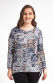 Pull léger imprimé patchwork oeillet col