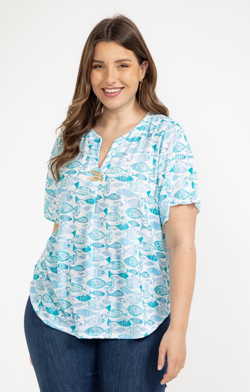 Tee-shirt imprimé poissons