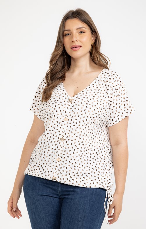 Tee-shirt imprimé coeur léopard