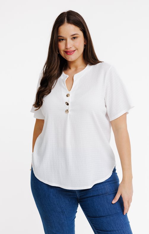 Tee-shirt uni avec détails boutons