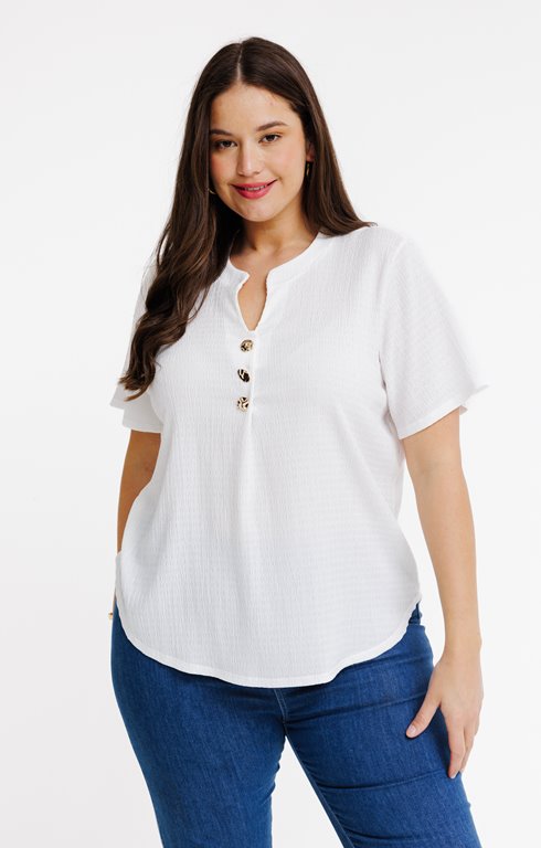 Tee-shirt uni avec détails boutons