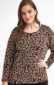 Pull léger imprimé léopard avec strass