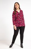 Tee-shirt imprimé fleurs avec boutons