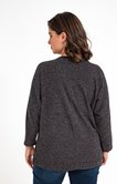 PULL COL ROND PATCH GRIS ET BLEU