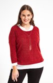 PULL 2 EN 1 COL ROND AVEC COLLIER