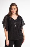 Tee-shirt fête pailleté avec collier