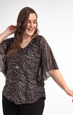 Poncho fond noir avec paillettes nude