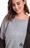 PULL PATCH GRIS ET NOIR AVEC LUREX