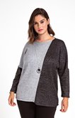 PULL PATCH GRIS ET NOIR AVEC LUREX