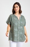 Chemise en lin brodé avec sequins