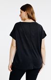 Tee-shirt uni col rond avec tresse